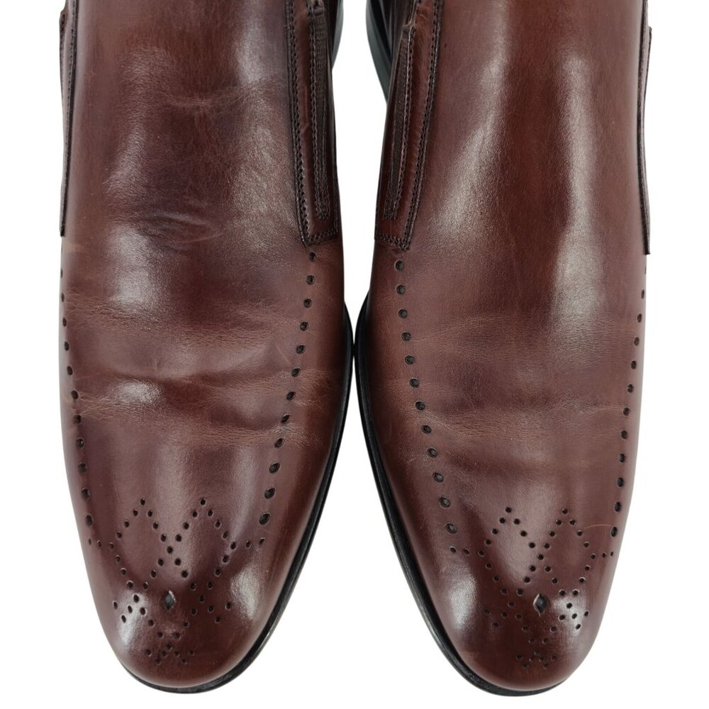 Mezlan Spain Men size 9 Burnished Brown Calf Leather Dress Shoes Slip-on Loafers - Picture 11 of 13